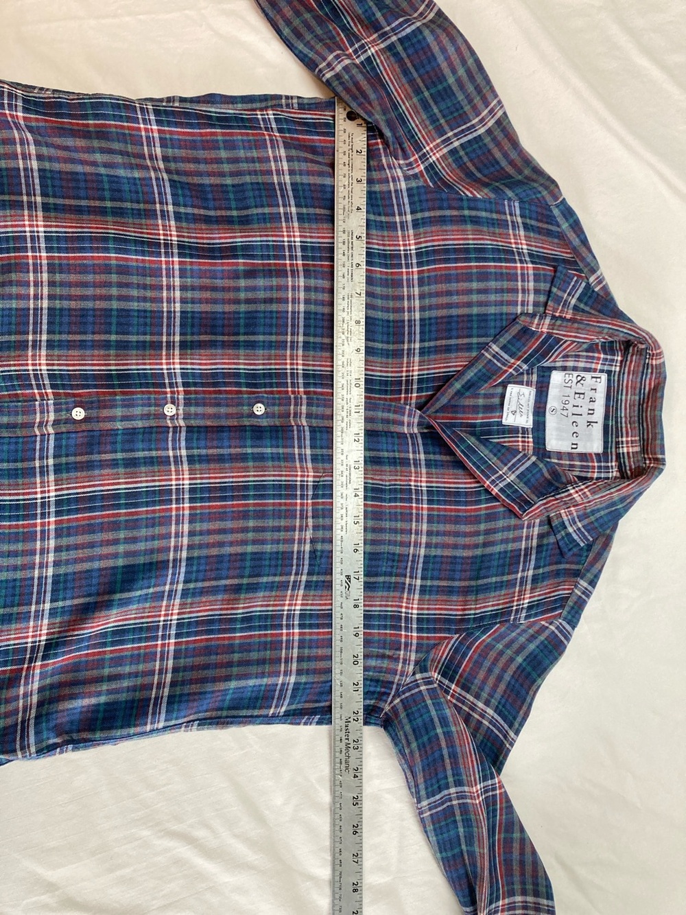Frank & Eileen Plaid Button-Down Shirt in Navy, Red & Green - Picture 5 of 7